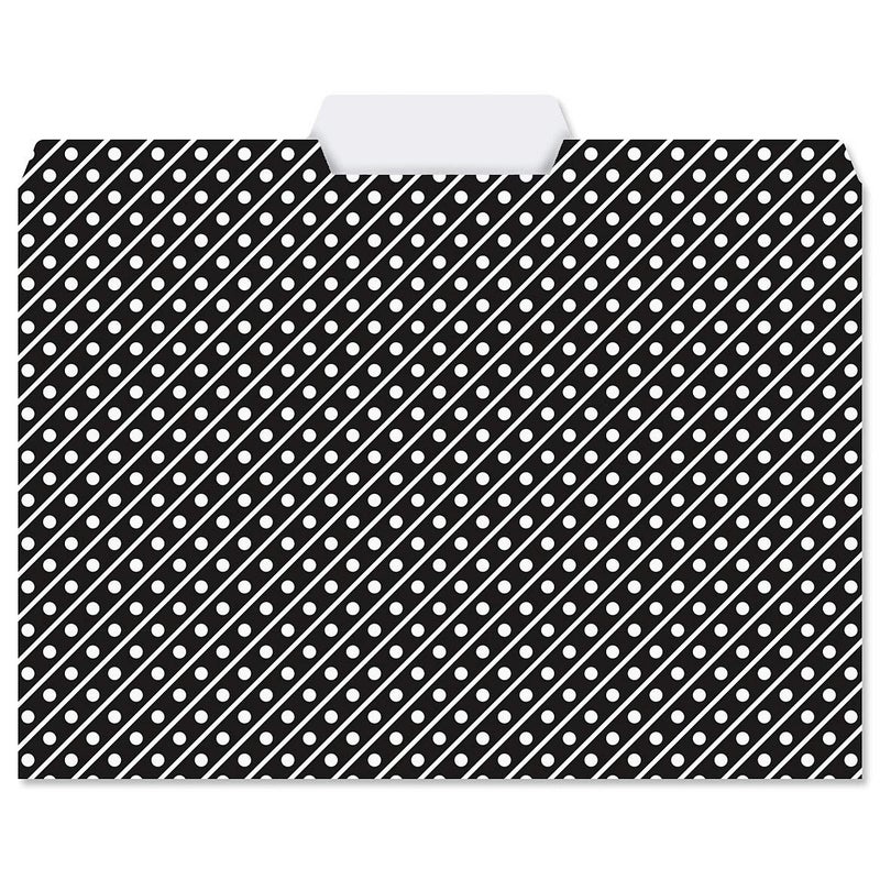 Current Elegant Black File Folders Value Pack - Bulk Set of 24, 6 Pretty Decorative Designs, 1/3 Cut Tabs, Heavy-Duty Paper Stock, Office Supplies for Home & Work, 9-Â½â€ x 11-Â¾â€ Letter Size - Image 4